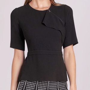 BCBG MaxAzria Cadie open back peplum Blouse